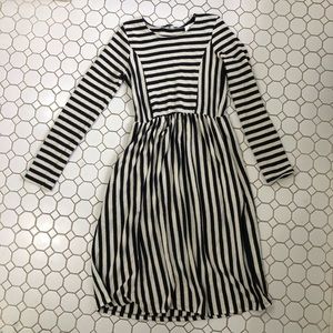 Böhme midi dress - cream and charcoal/navy